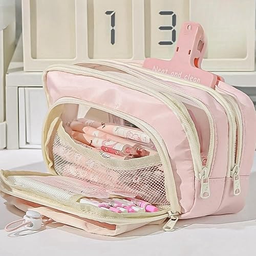 Miniatura 2 de Estuche para lápices de gran capacidad, estuche de gran capacidad para lápices, estuche de gran apertura, lindo estuche estético con cordón para