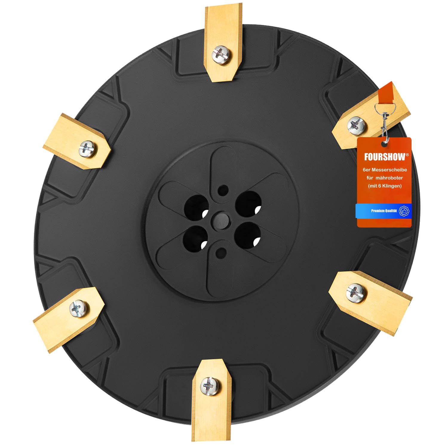 【Schneiden Sie Effizienter】 Messerteller + 6 Klingen passend für Gardena Sileno, Husqvarna Aspire, McCulloch ROB, R100li–R160li, Mähroboter Messerscheibe