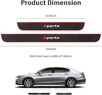 4PCS Car Door Sill Protector,Anti-Scratch & Waterproof Car Door Sills Scratch Protection,Universal Car Exterior Accessories Automotive Door Entry Guard for Car,Truck,SUV (Sport, Width 1.96'')
