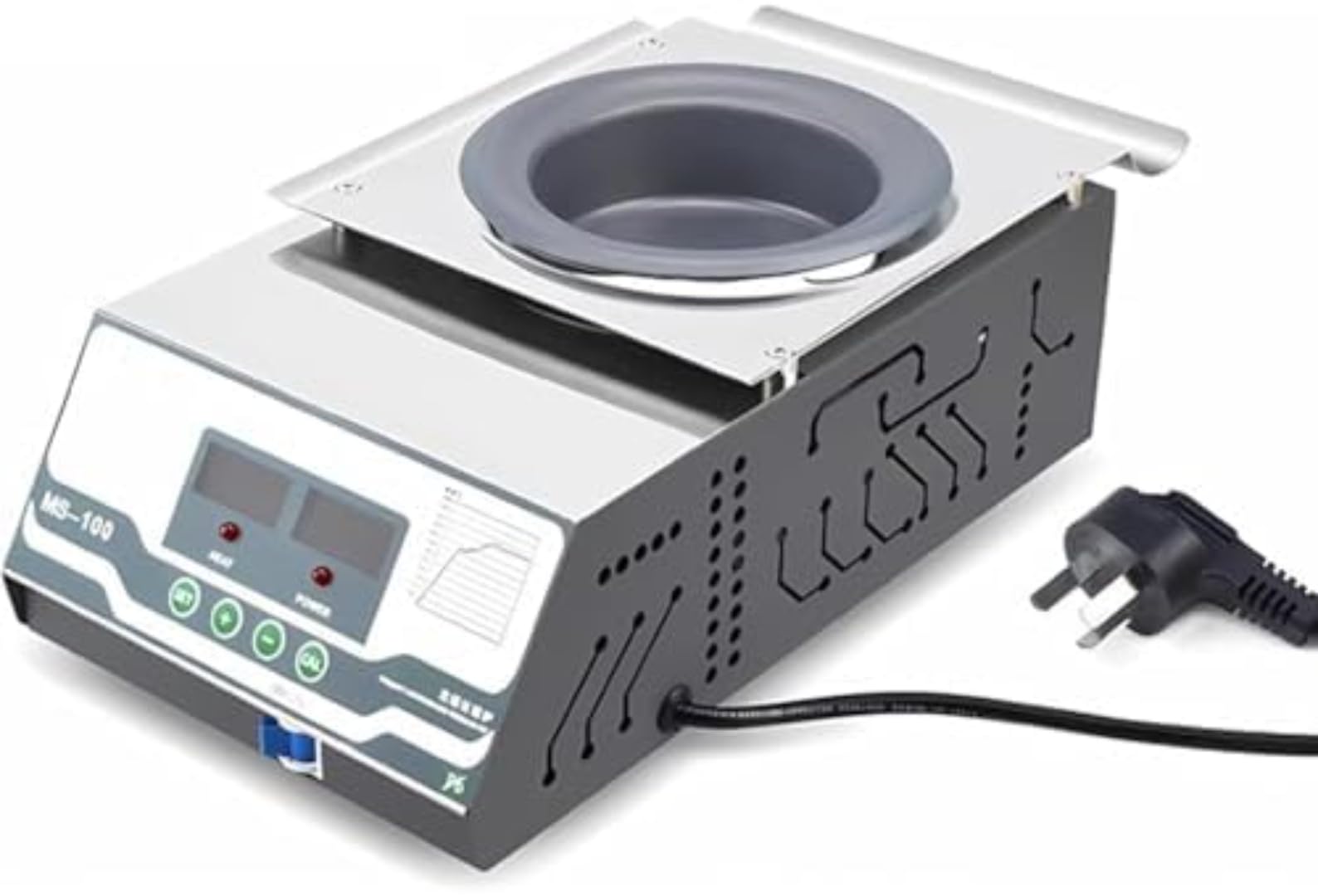 Olla de soldadura eléctrica, baño de plomo y titanio, rango de temperatura de 0 a 600 °C, con pantalla digital de doble temperatura, para soldar, fundir metal