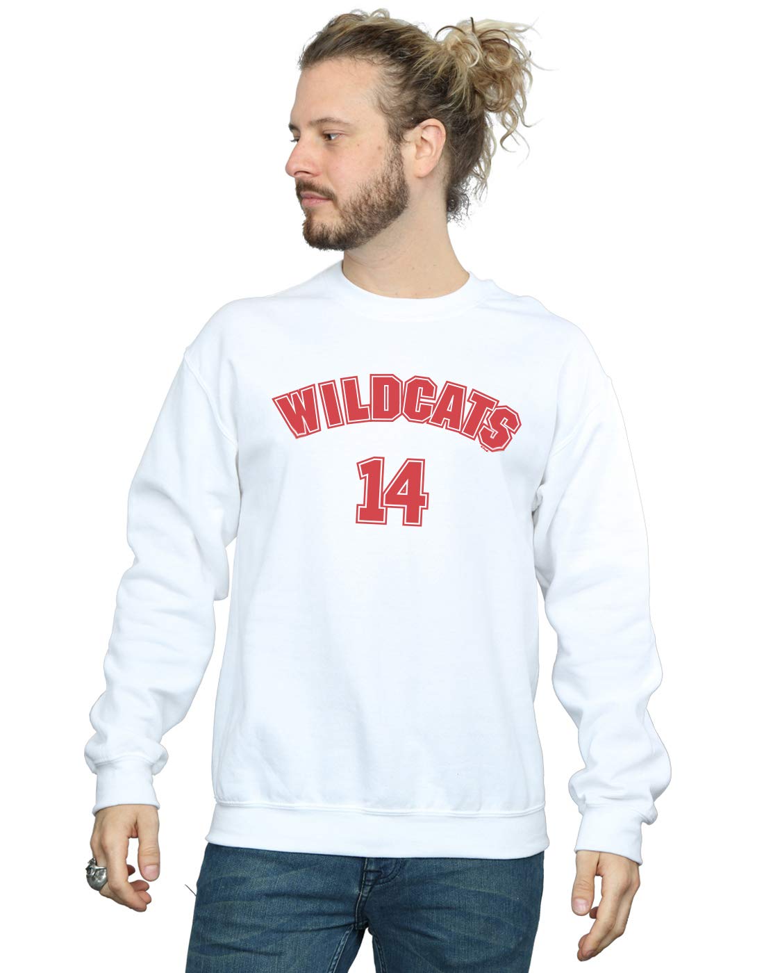 Absolute Cult Men's White Disney High School Musical The Musical Wildcats 14 Sweatshirt XXXX-Large
