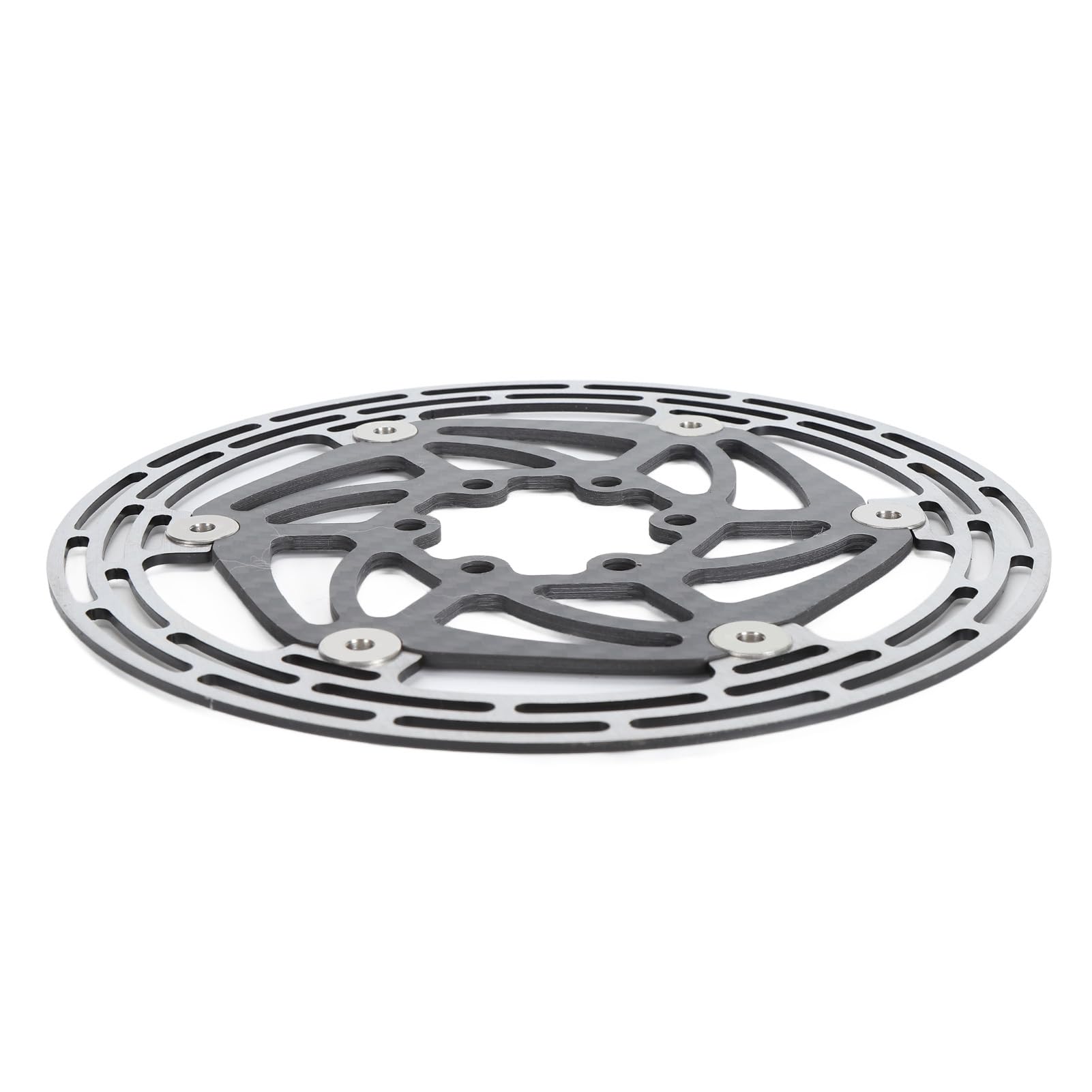 Rotor de Freno de Disco para Bicicleta con Acero de Alta Resistencia y Diseño de Fibra de Carbono para Bicicletas de Montaña y de Carretera, 6 Pernos Incluidos