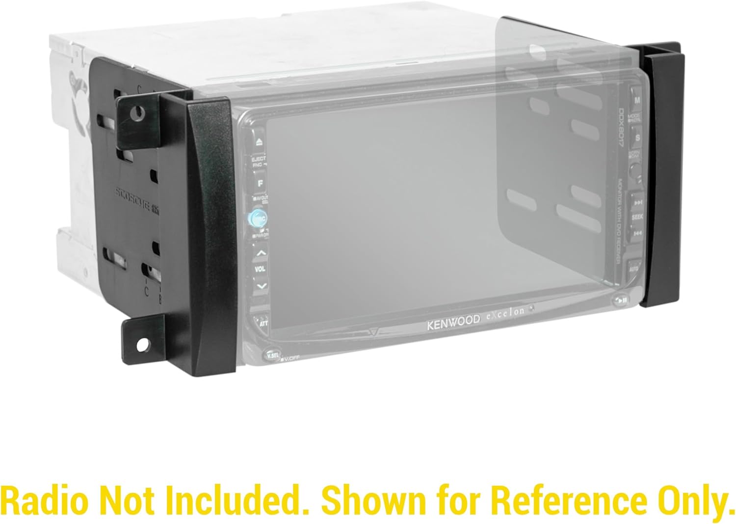 Aftermarket stereo mounted in Scosche CR1291B Dash Kit