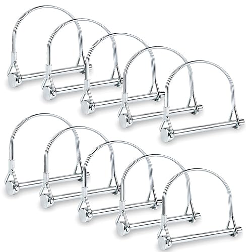 10 pines de acoplador de seguridad, pasador de toma de fuerza de eje de bloqueo, pasador de enganche de 1/4 pines, pasador de bloqueo de alambre