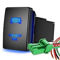 Vista 15 de Nilight Interruptor de Batería de Botón de Encendido/Apagado AUX 12V con Cable Conector Kit de Reemplazo de 1.28" x 0.87" para Toyota Sequoia