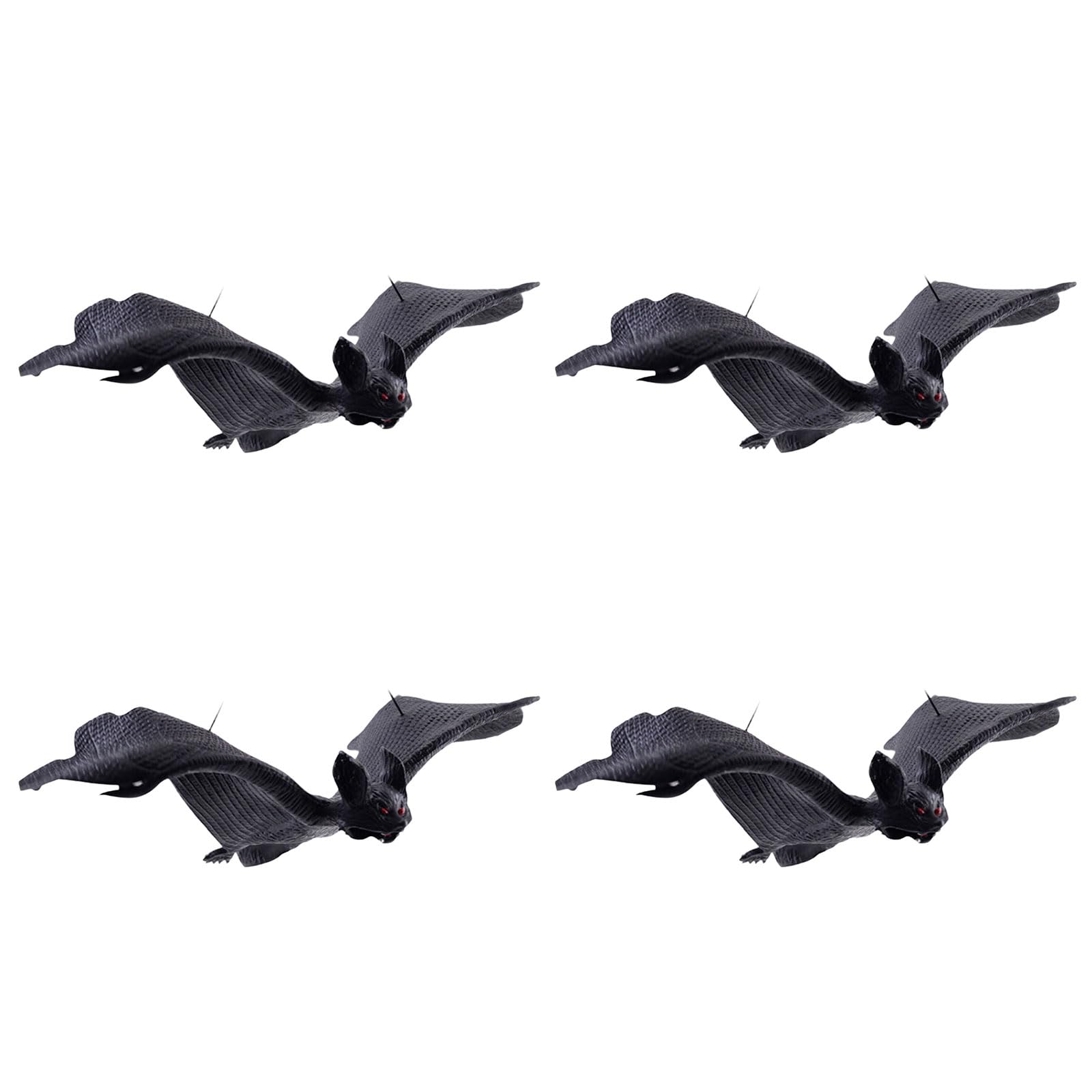 Jazuaiao 4Pcs Scary Realistic Bat Hanging Ornament Wall Hanging Decorations for Garden Window Display Halloween Celebration Realistic Bat Decoration