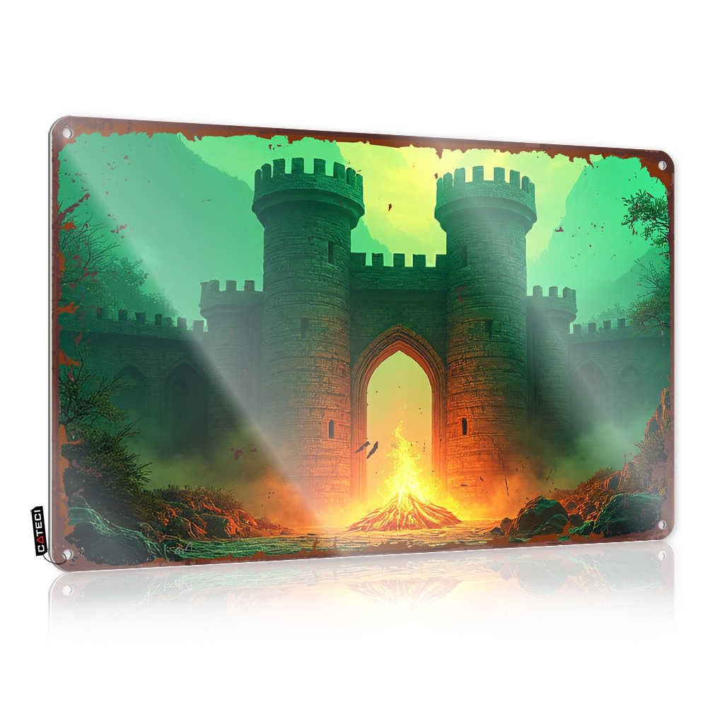 Fzfn Colour A Fiery Gateway To A Medieval Castle Decor Chic - Indoor Fall Decor Wall Art Wall Art Decoration(30X40cm)