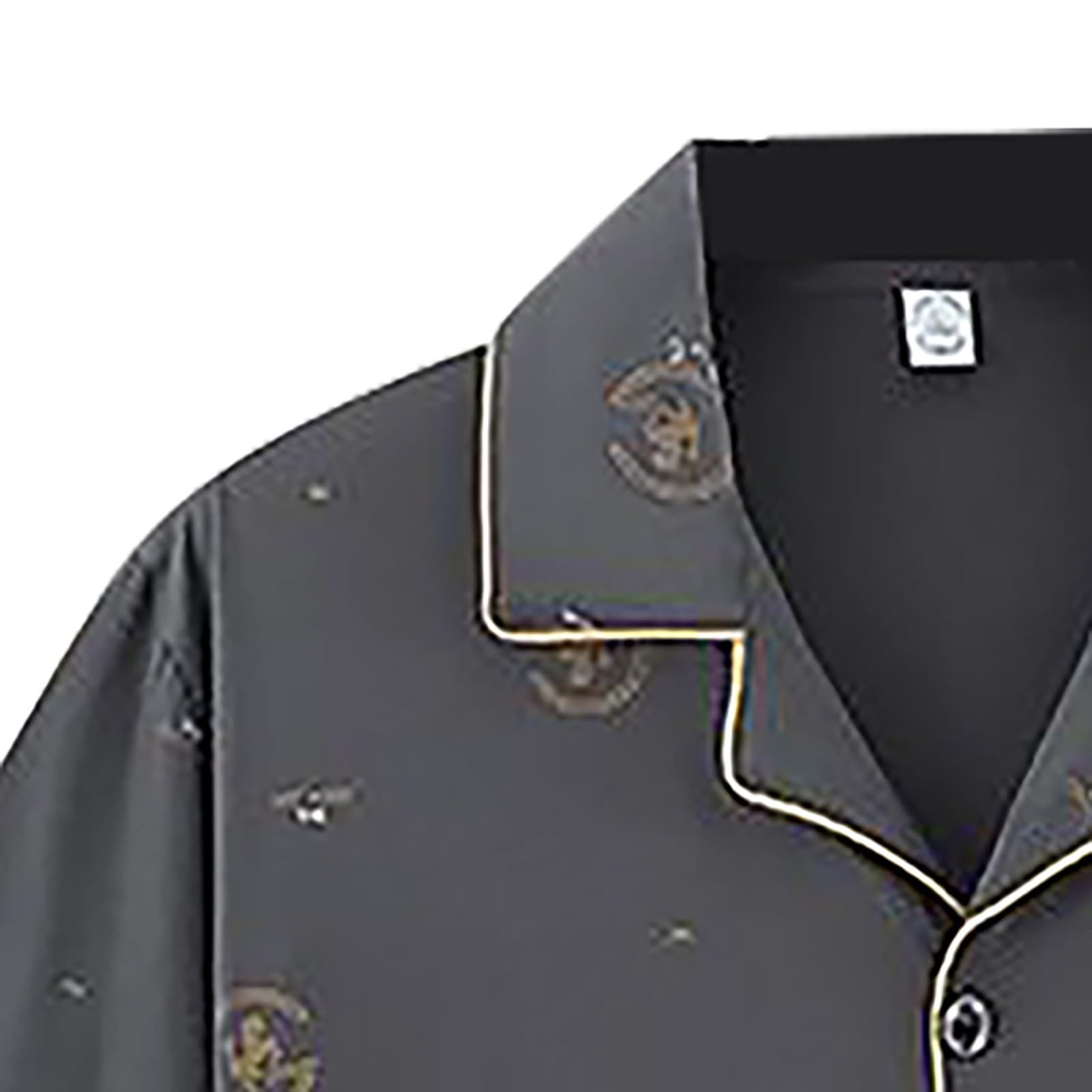 Pijama de 3 piezas para hombre, 3 piezas, conjunto de pijamas Y2K, manga corta, pijama con botones, pijama para hombre, ropa de noche, ropa de dormir, ropa de dormir, ropa de dormir, ropa de dormir