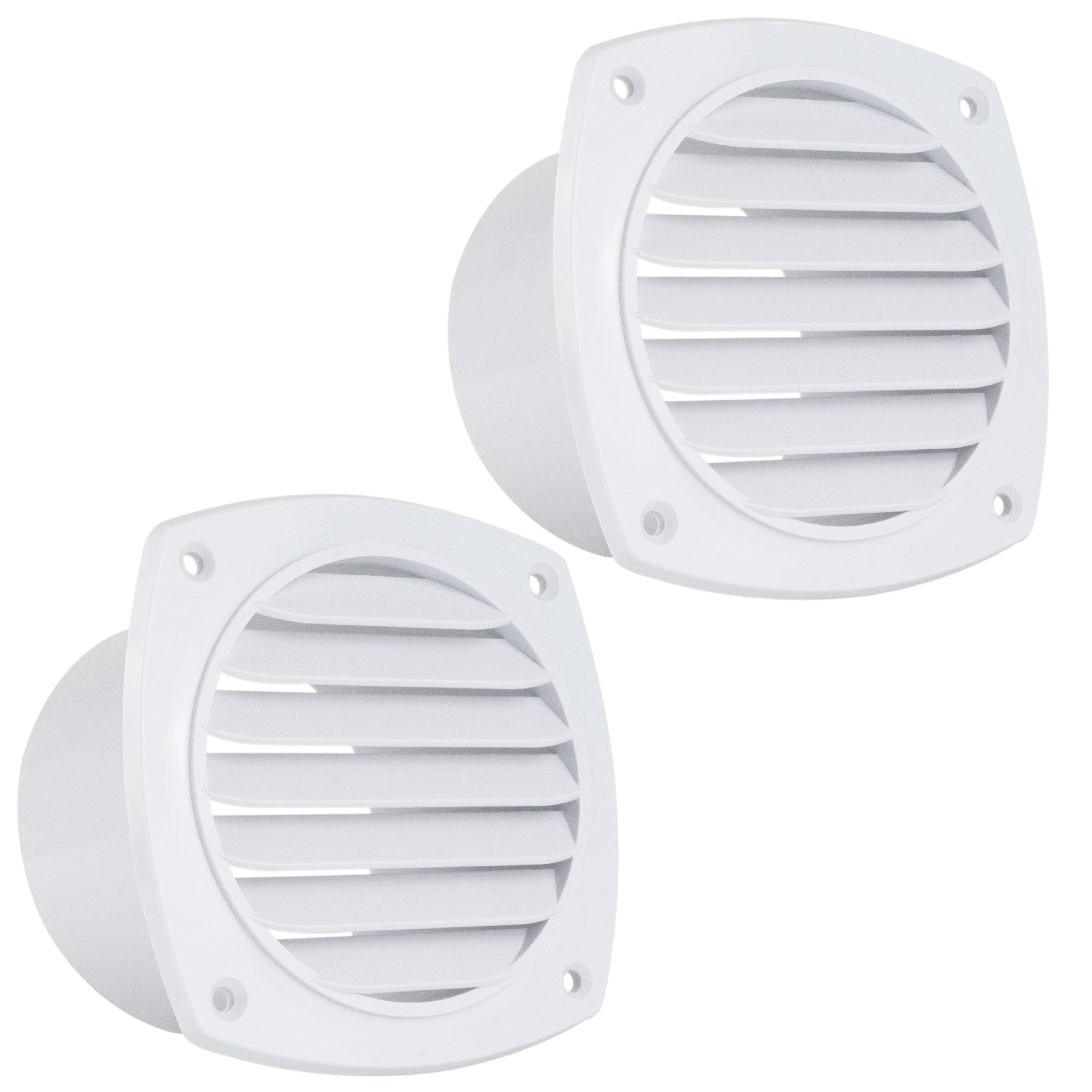 Five Oceans Boat Vent - lotted Louvered Hose Vent, Boat Cover Vent - Air Hose Thru Vent, Black ABS Plastic, Hose Sizes 3-inch & 4-inch Hose Diameter, White & Black Color Available