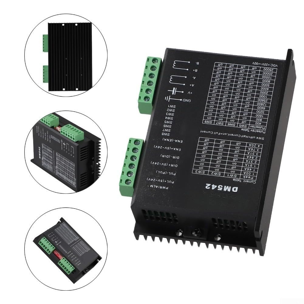 DM542 Pilote de moteur pas à pas, pour moteurs hybrides de 57 mm-86 mm, numérique pour contrôle DSP avec 128 micropas, courant max 4,2 A