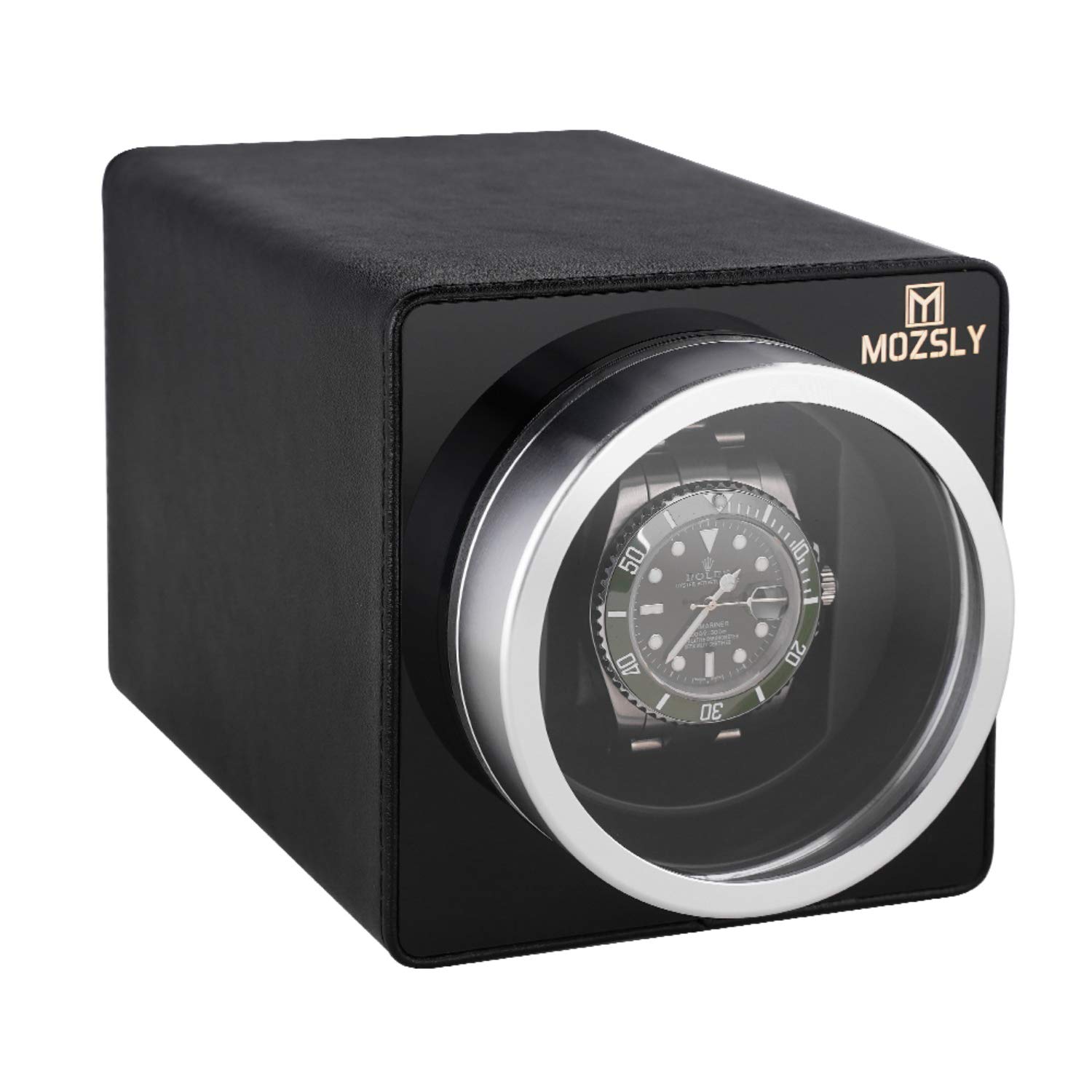 MOZSLY Enrollador para Relojes automáticos con Motor silencioso Ajuste de Modo de rotación 12 Cuero