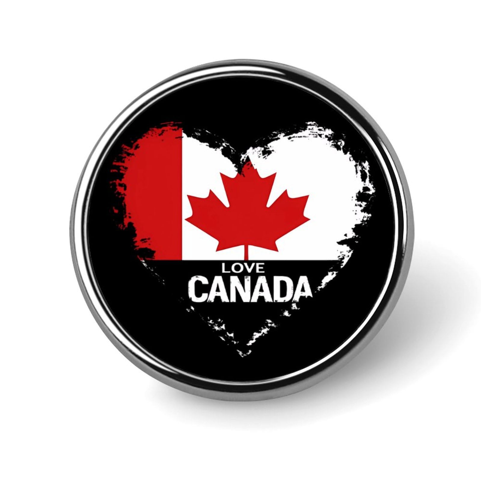 I Love Canada Round Lapel Tie Pins Funny Brooch Pin Button Badge Hat Clothes Accessories for Men Women