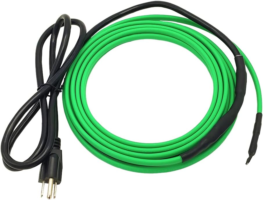 MincoHome 110V Pre-assembled Pipe Heating Cable Snow Melting Self Regulating Heating Cable Kits with Plug (20ft)