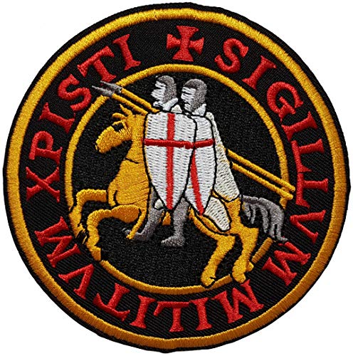 Grand Écusson Croisade Chevaliers Chrétien Patch Thermocollant Templier Croisés badge religieux à thermocollé transfert religion catholique à coller fer...