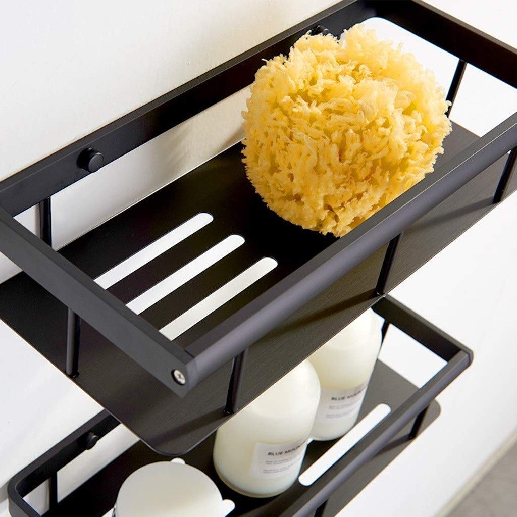 Estante De baño Almacenamiento De baño, Estante De Inodoro De Aluminio Espacial Estante De baño Soporte para Carrito De Ducha sin Perforación Montado En La Pared （Tamaño: 35 * 15 * 7 Cm (Co