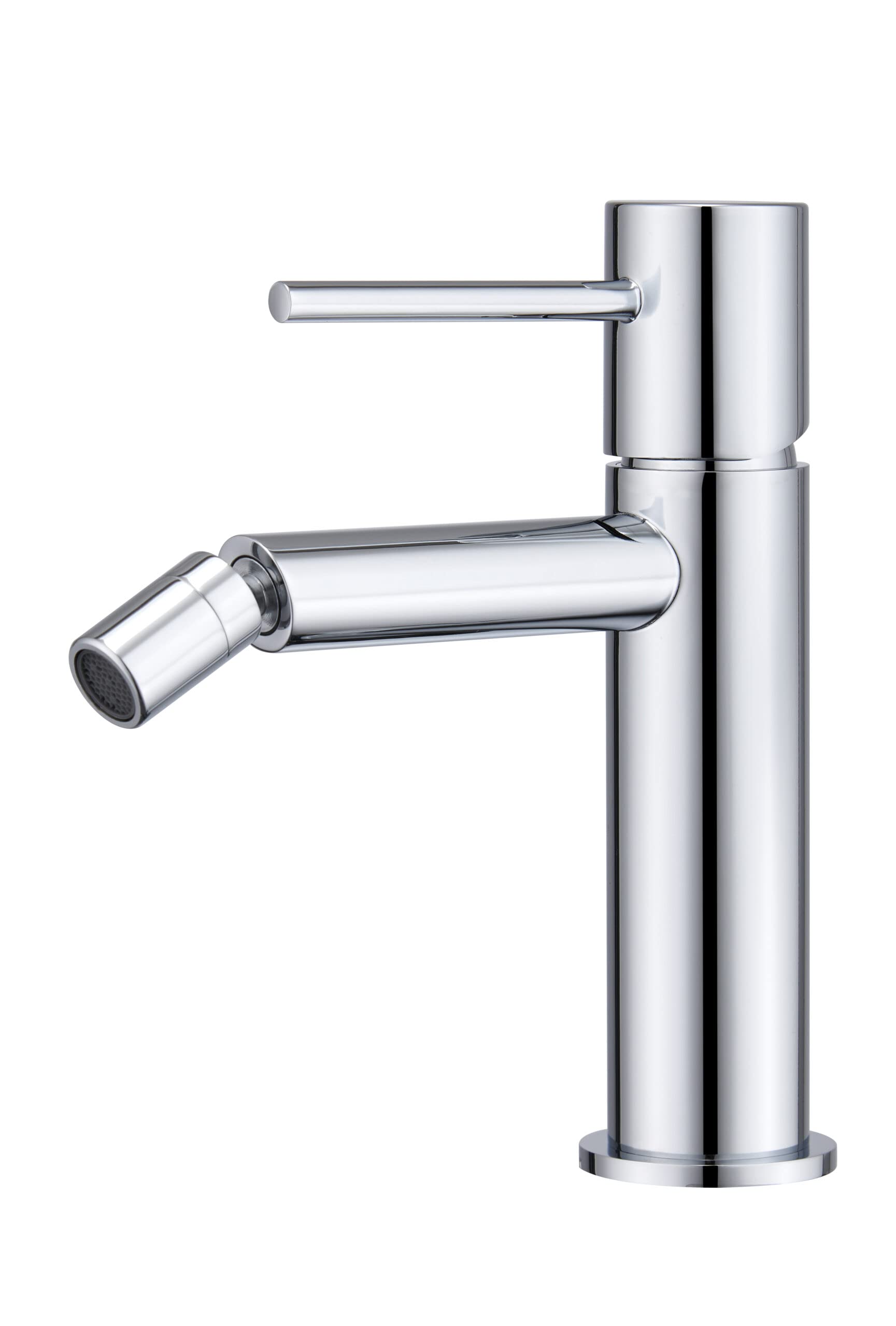 IMEX Grifo de Bidé Monomando Serie Monza - Grifo de Cuerpo de Latón con Cartucho Cerámico Ø26 mm TOP, Conexión Flexos 3/8”, Diseño Compacto para Baños Modernos