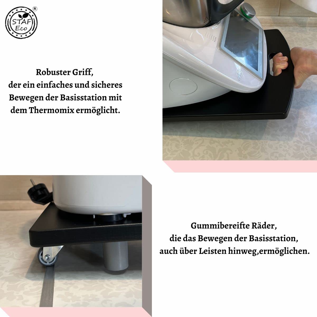 Gleitbrett Für Thermomix TM5/TM6 – Mit Rädern, Aus Acrylglas, Für Einfaches Verschieben