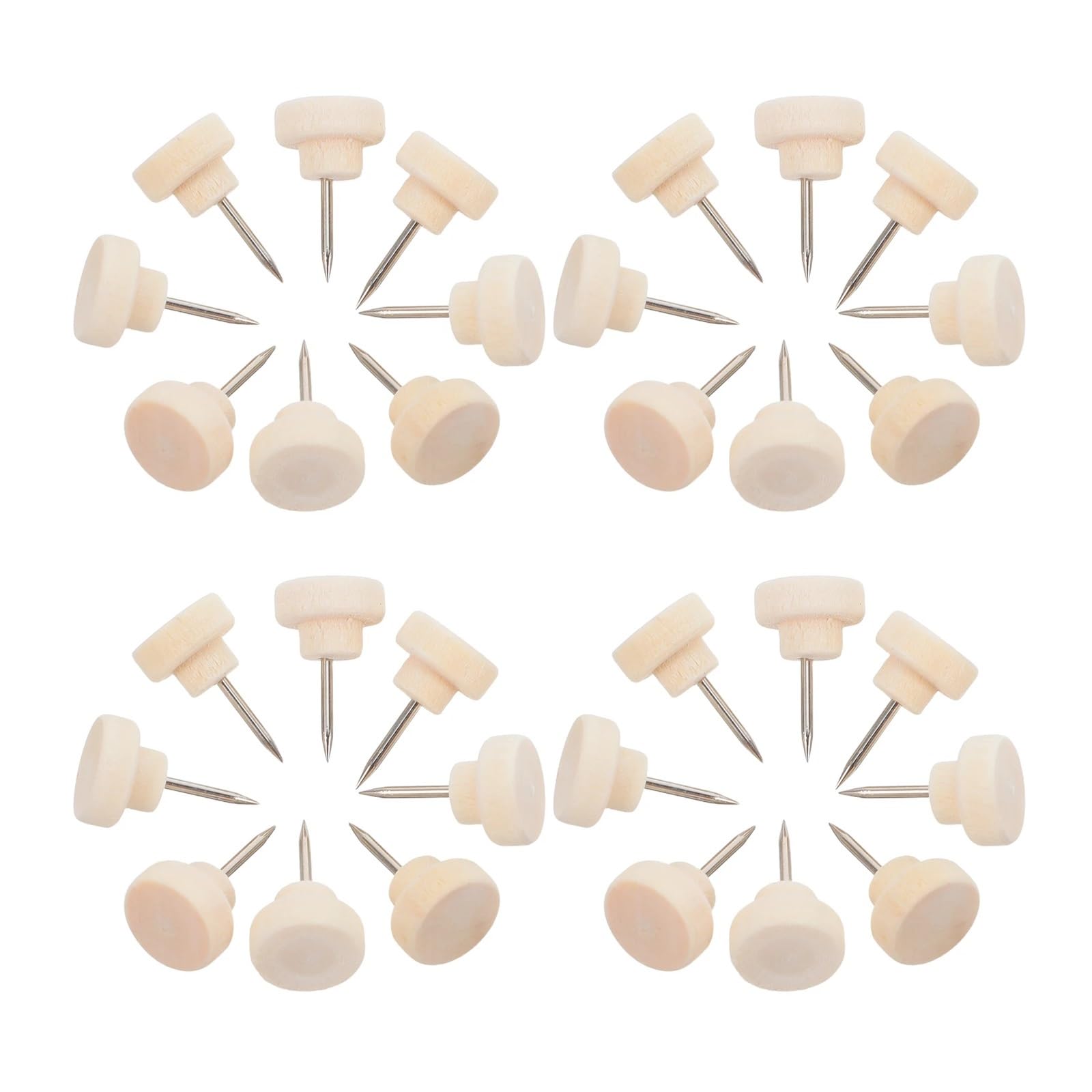 Pushpins 200Pcs Wooden Round Head Push Pins Easy Install Photo Wall Bulletin Board Thumb Tacks Office Decor Pin