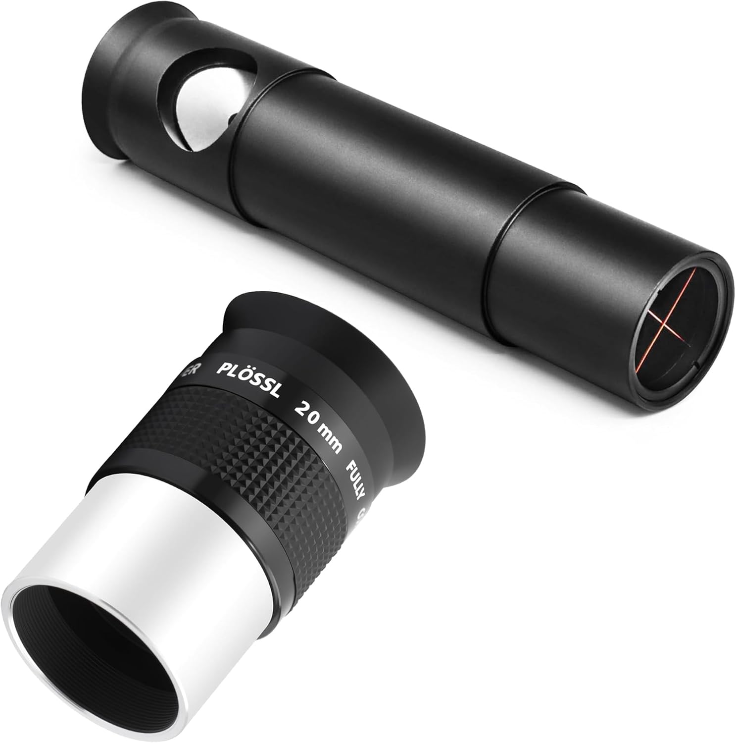 Astromania 1.25" 20mm Super Plossl Telescope Eyepiece - Bundle with - 1.25" Long Collimating Cheshire Eyepiece