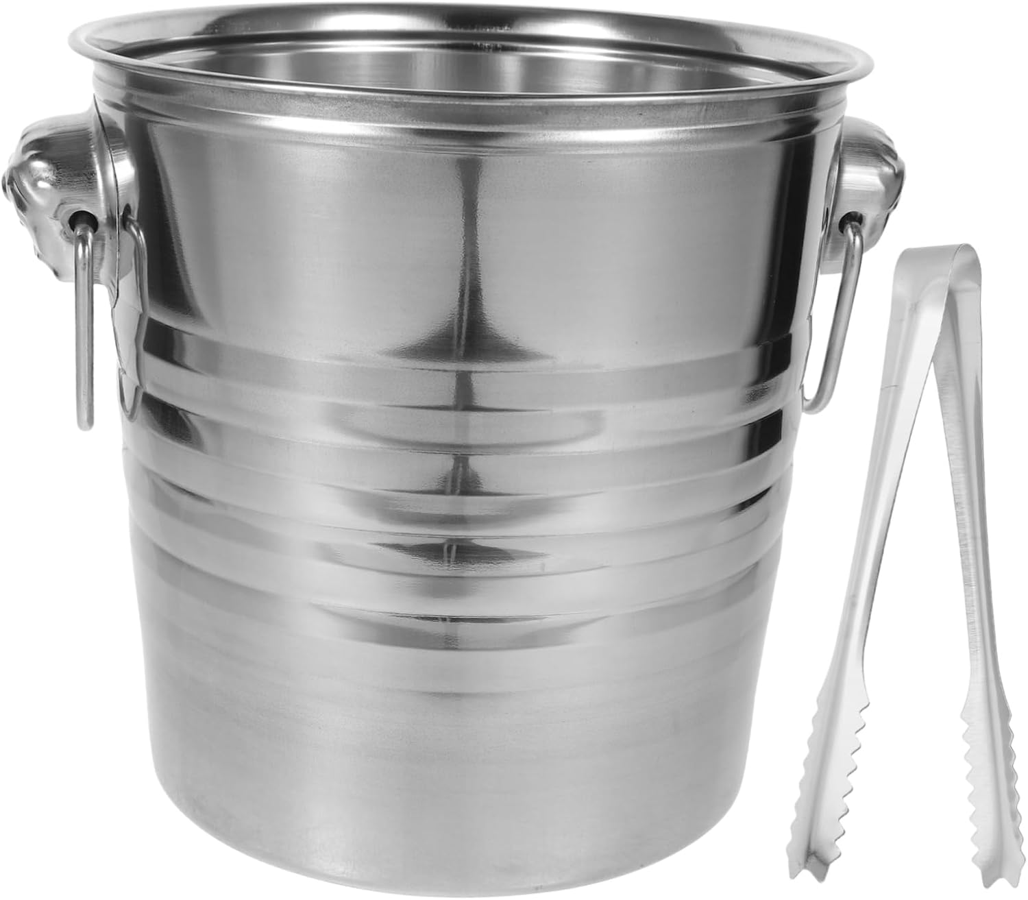 PRETYZOOM Multipurpose Ice Cube Bucket Stainless Steel Beverage Cooler with Tong for Parties Hotels Bars and Ktv Effortless Cleaning and Stylish Design