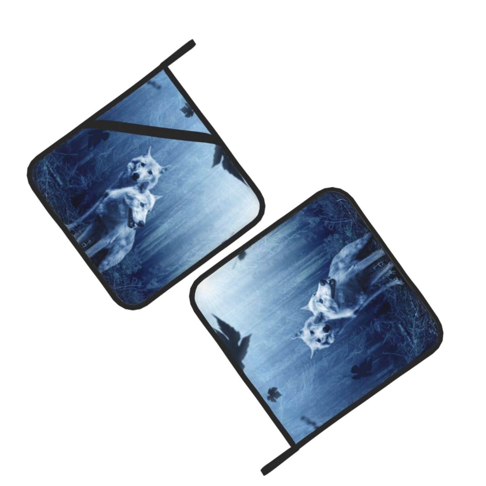 Wolf in The Wild Printed Oven Pot Holders Set of 2 Pcs Heat Resistant Kitchen Microwave Potholders for Cooking Baking Grilling