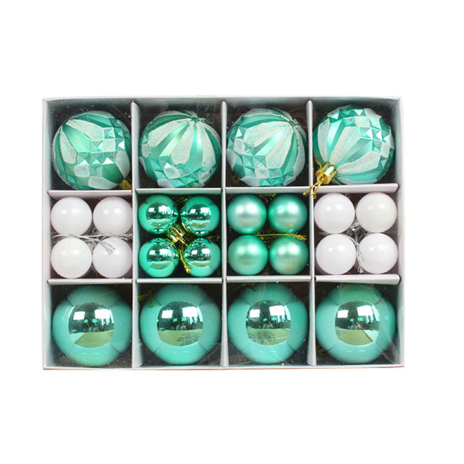 Kalttoy 40Pcs Christmas Baubles Shatterproof Balls Tree Decoration Ornaments Bright Electroplating Tree Pendants Christmas Ball Ornaments Set Shatterproof