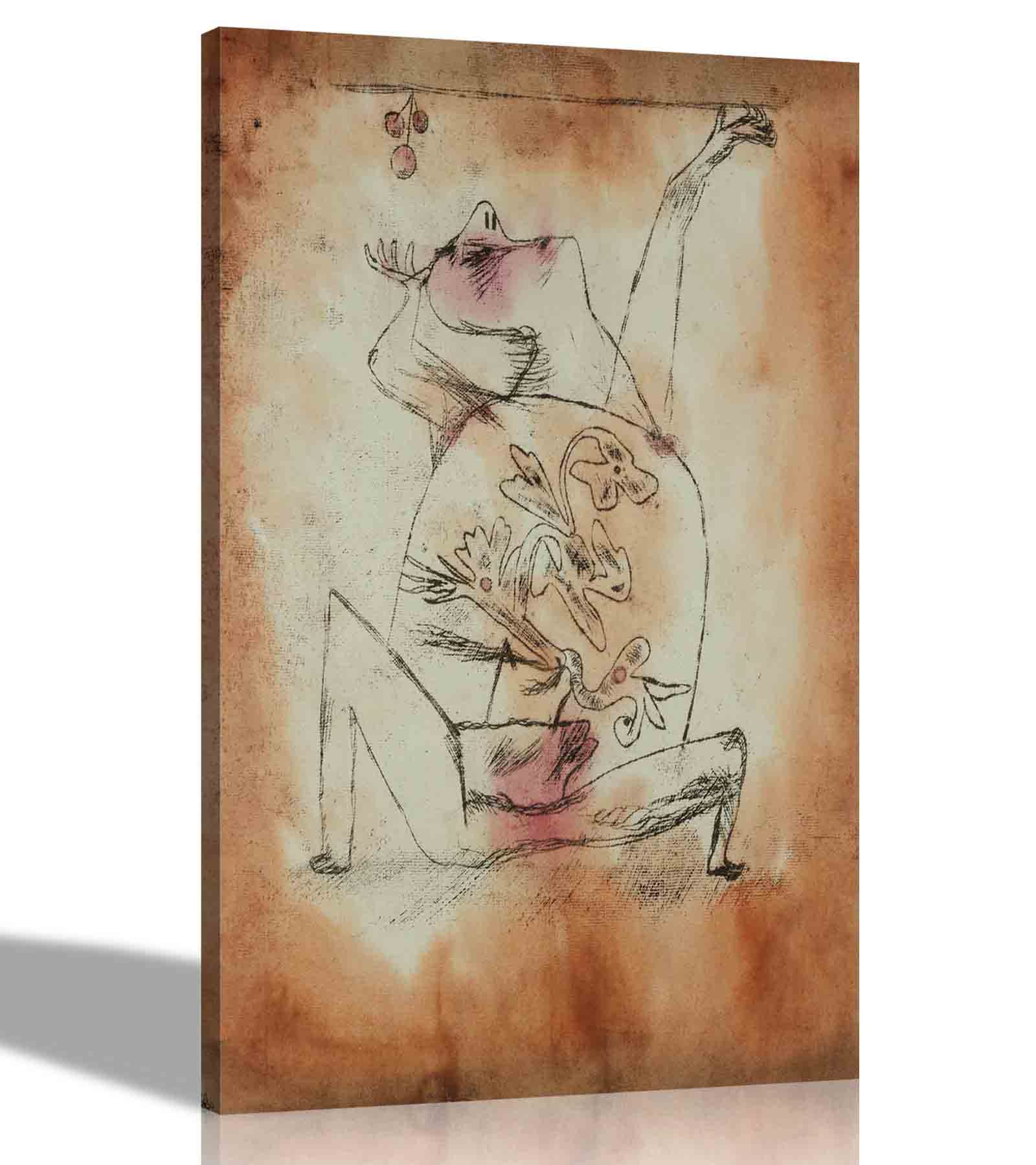 Artley Prints Brown - The Pathos Of Fertility By Paul Klee Canvas Wall Art | Framed Pictures For Living Room, Office, Bedroom | Expressionism Prints Ready To Hang 101 X 76Cm (40 X 30 Inches)