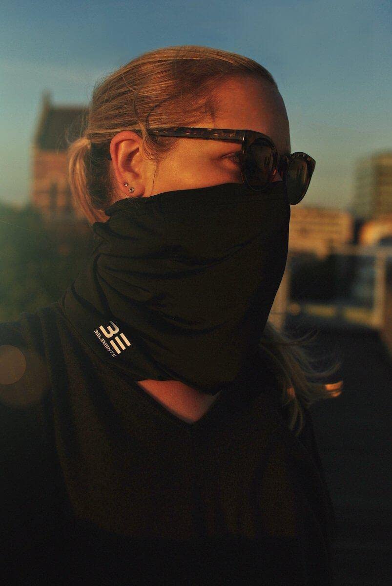 CYCL Halswärmer mit integriertem Filter, Luftfilter, Schal, Anti-Verschmutzung, Allergie, waschbar, Einheitsgröße für Radsport (schwarz)