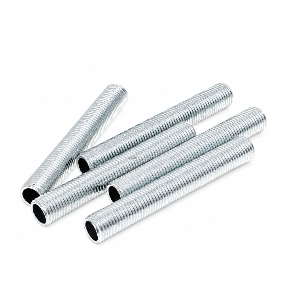 SVDK M10 Threaded Pipe Nipples – 60mm Long Zinc Alloy Hollow Tubes, Silver Tone Lamp Repair Parts and Durable Hardware Fittings for DIY Lighting Projects (10 Pcs)-image-39