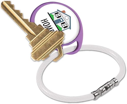 Miniatura 2 de Lucky Line Llavero de bloqueo giratorio de 5 pulgadas, bucle de alambre de acero recubierto de nailon flexible, resistente a la corrosión y