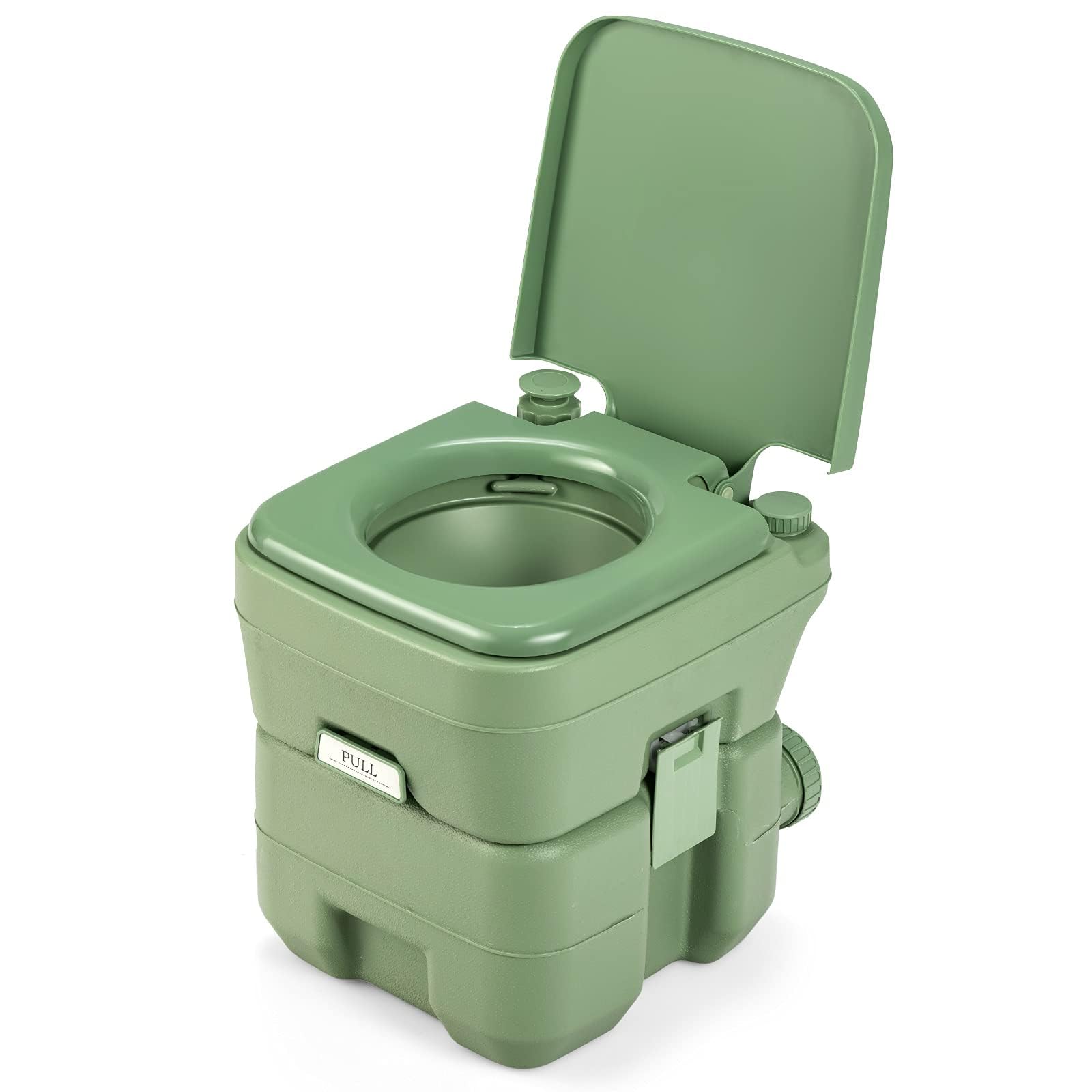 FANTASK WC da campeggio, 20 l + 12 l, con serbatoio per acque reflue rimovibile, portatile, WC da viaggio, colore: verde