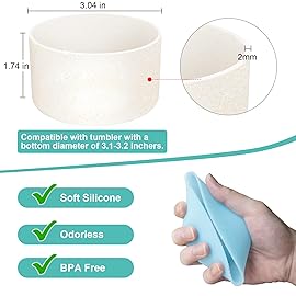 Upgrade 2PCS Protective Silicone Boot Bumper for Stanley Quencher Adventure 40oz 30oz IceFlow 20oz 30oz Tumbler, Water Bottle Bottom Sleeve Cover Accessories for Stanley Mug Cup(Glitter Golden)