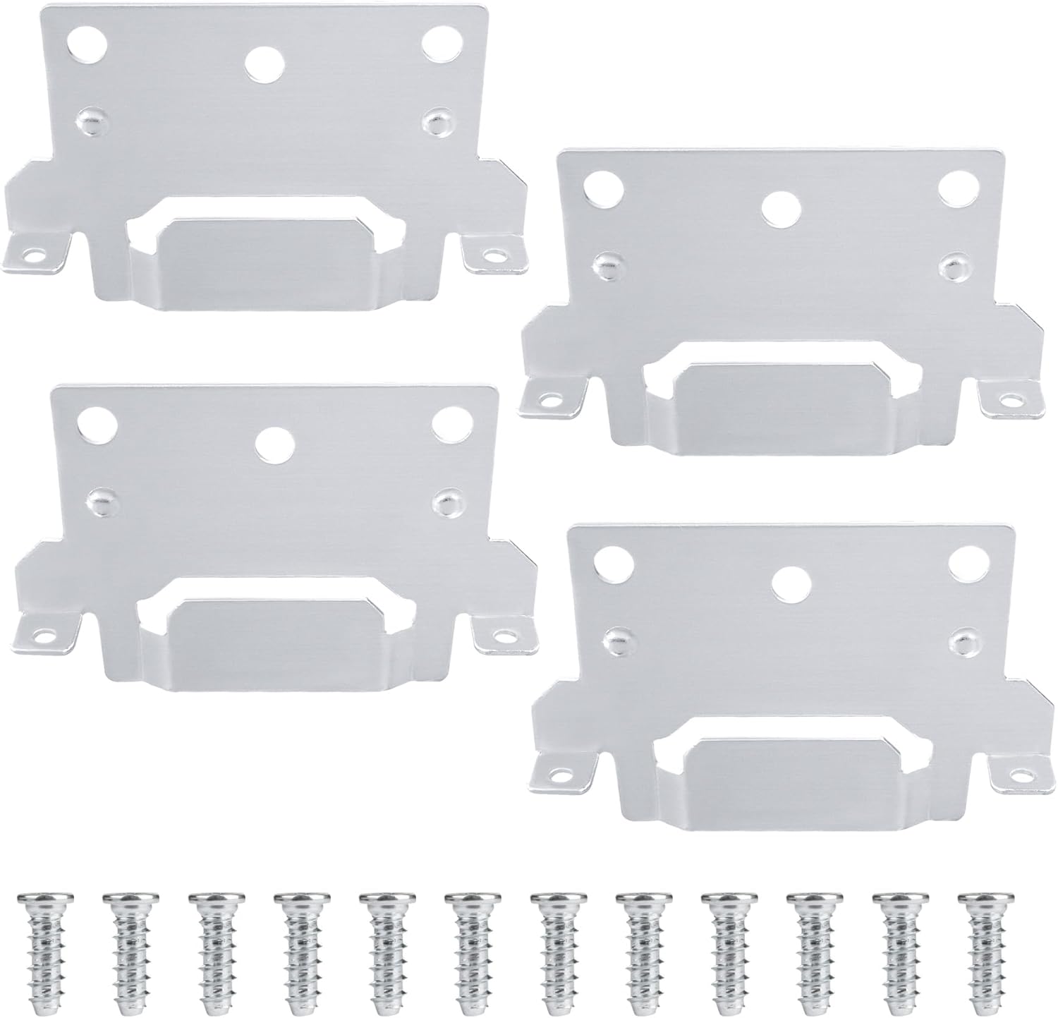 116791 Mounting Plates Replacement for IKEA Bed Frame Brackets Part #116791 (4X Mounting Plate) and 110789 (12X Screws) Spare Hardware Parts Compatible Hemnes Malm Brimnes Ingatorp Tarva Kritte 4 Pack