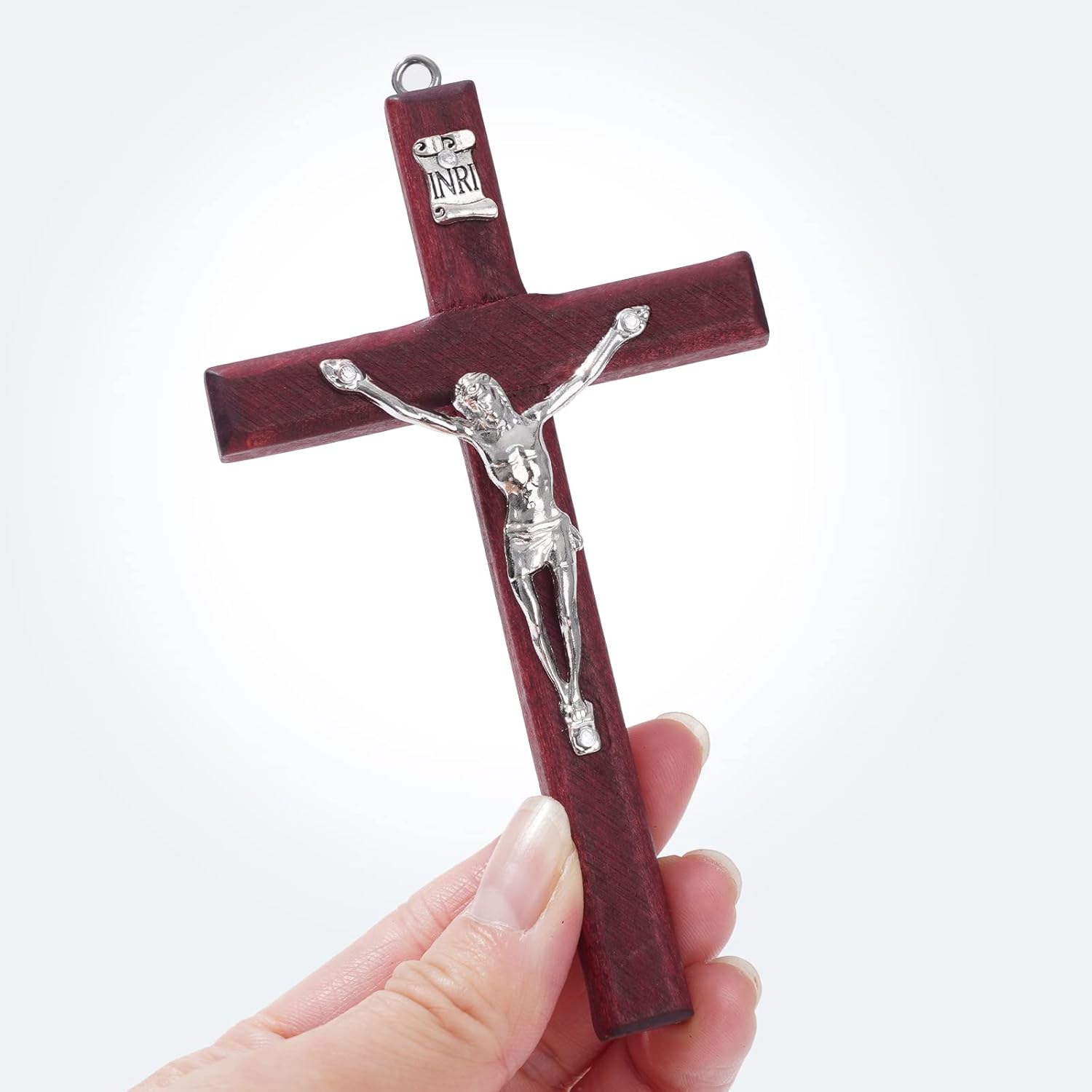 ZYFLSQ Crucifix Wall Cross, 4.7 inch Small Catholic Wooden Jesus Cross for Home Decor (6 pcs) - Image 4