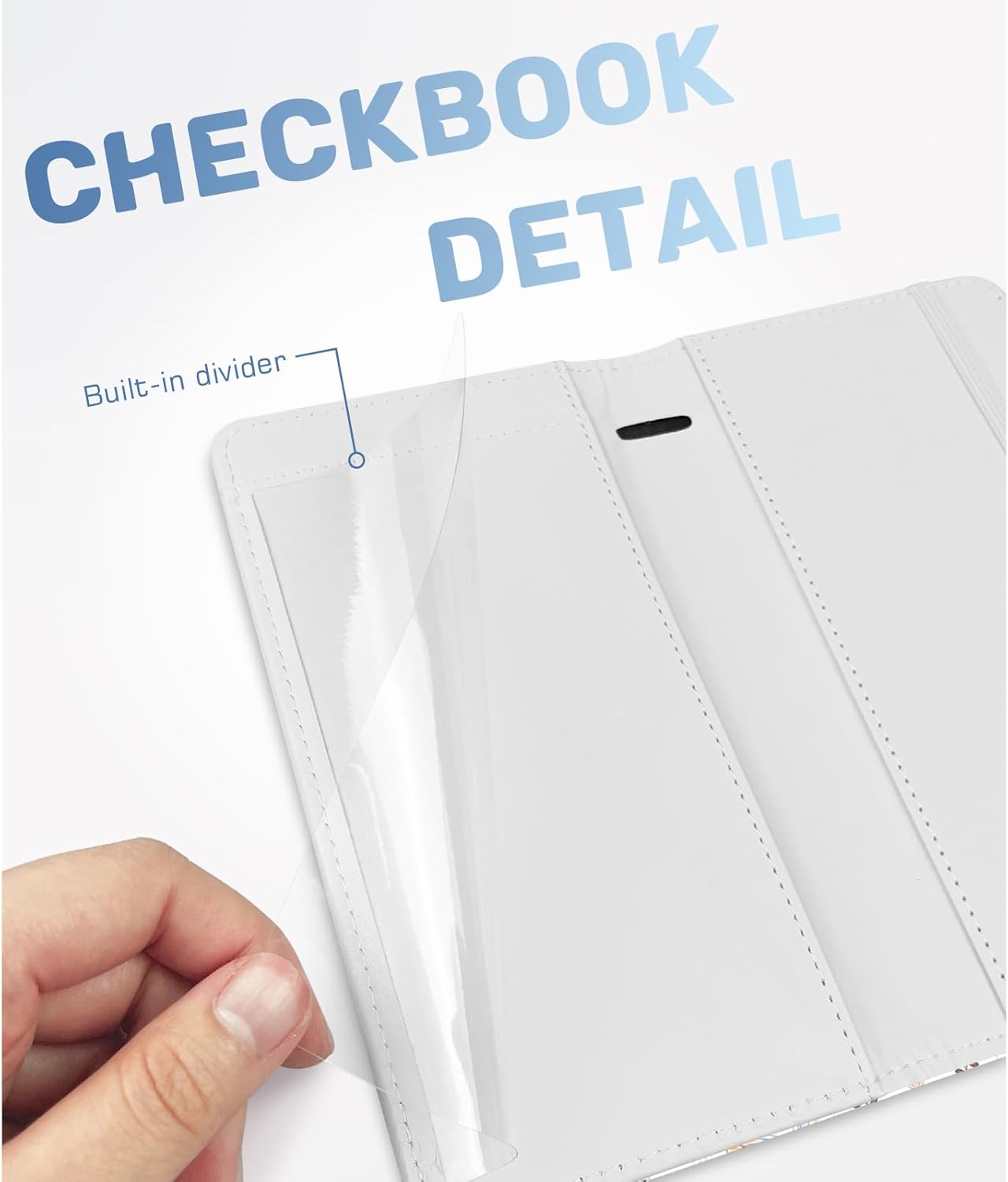 Printed Checkbook Cover, Slim Durable, RFID Blocking Premium Leather Checkbook, Duplicate Checks for Women Men (Butterfly)