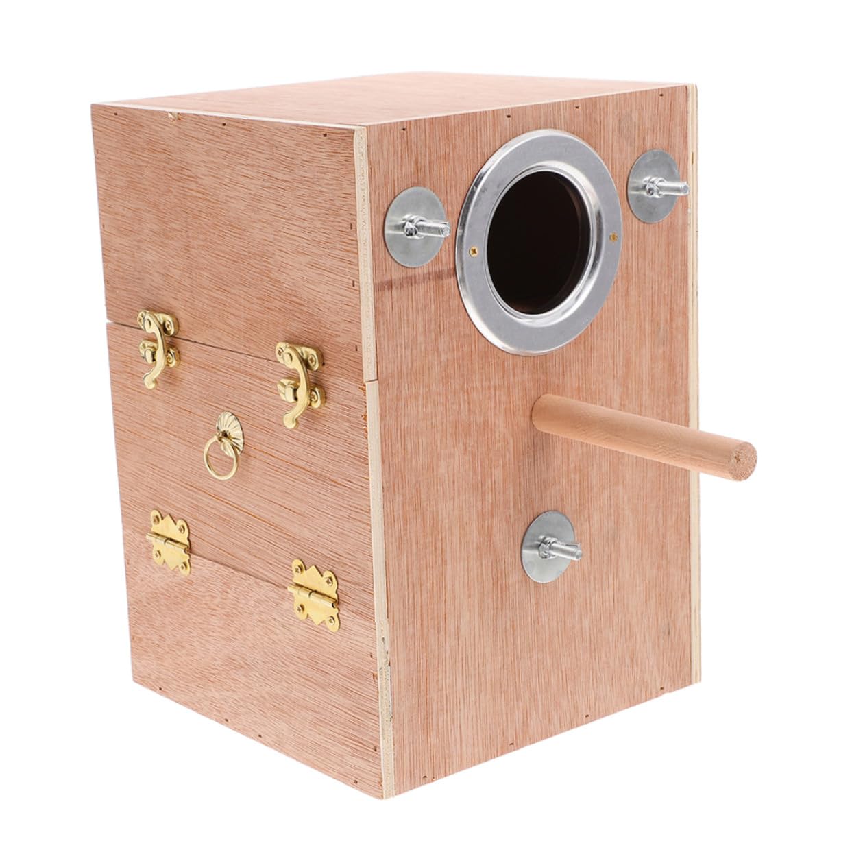 Caja Nido de Madera para Periquitos con Soporte y Colgante Exterior Habitáculo para Cría de Agapornis Cacatúas Pinzones y Pequeños Diseño y