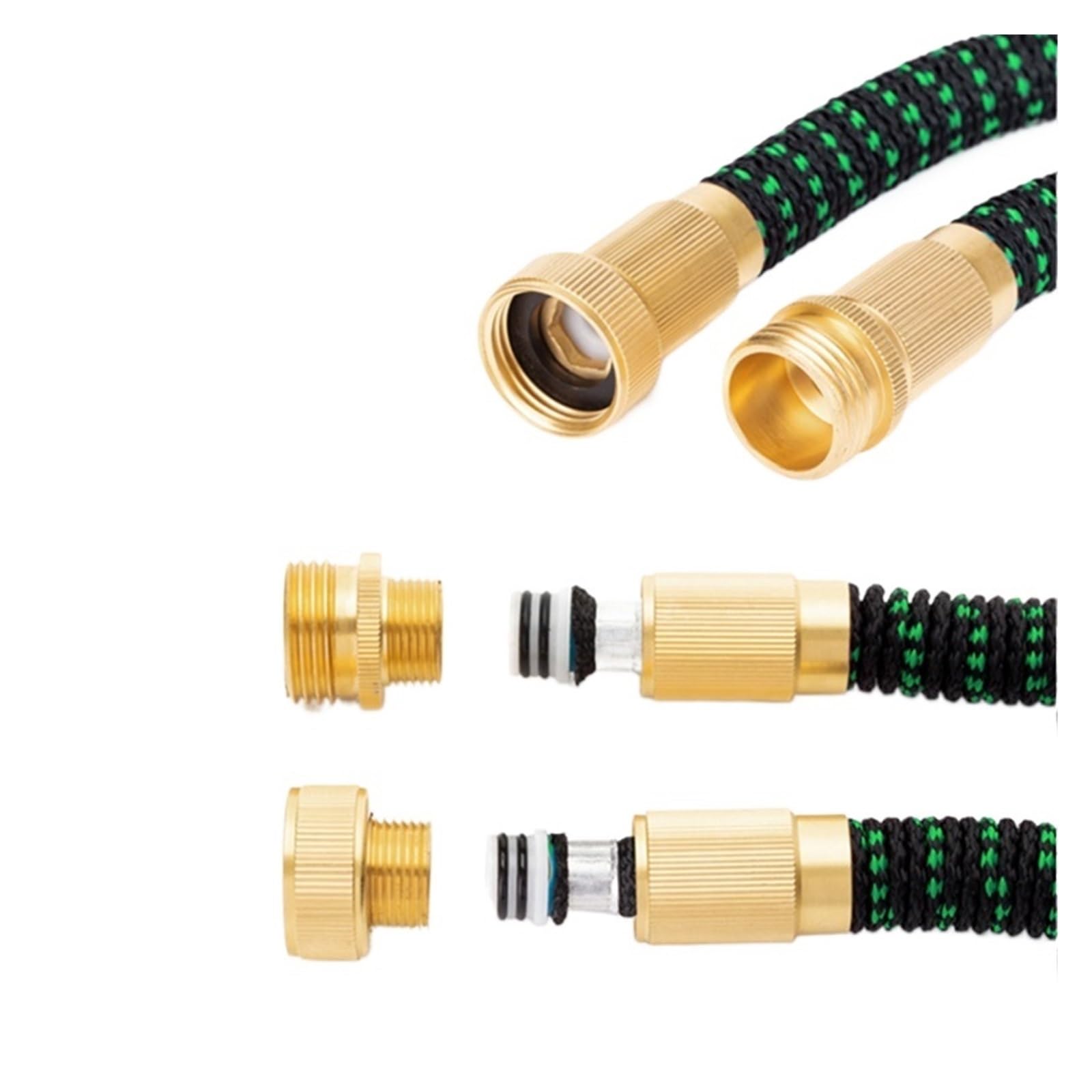 Tubo da giardino, tubo da giardino espandibile da 7,5 m, tubo dell'acqua da giardino ad alta pressione, connettore in metallo espandibile, bobina per irrigazione agricola (dimensioni: 7,5 m)
