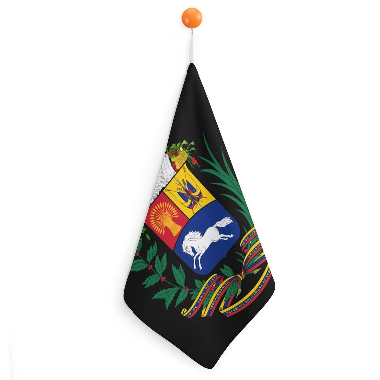 CGSBNGHA Coat of Arms of Venezuela Hand Towel Hanging Face Towels Cleaning Cloths Handkerchief for Bathroom Kitchen