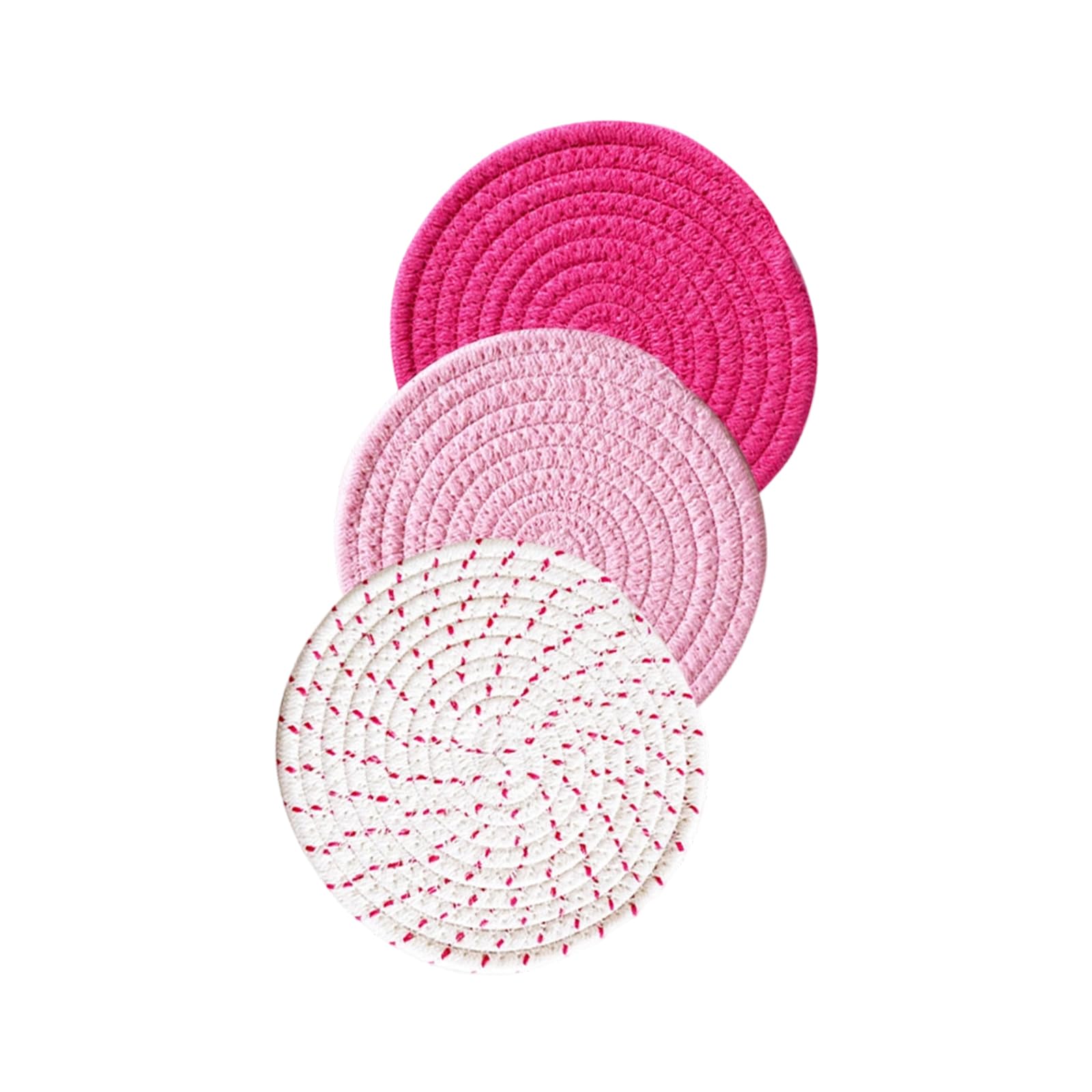 Of 3 Cotton Rope Dining Table Mats Insulation Pad Nonslip Surfaces Placemat for Countertop and Kitchen Use Nonslip Kitchen Dining Mats