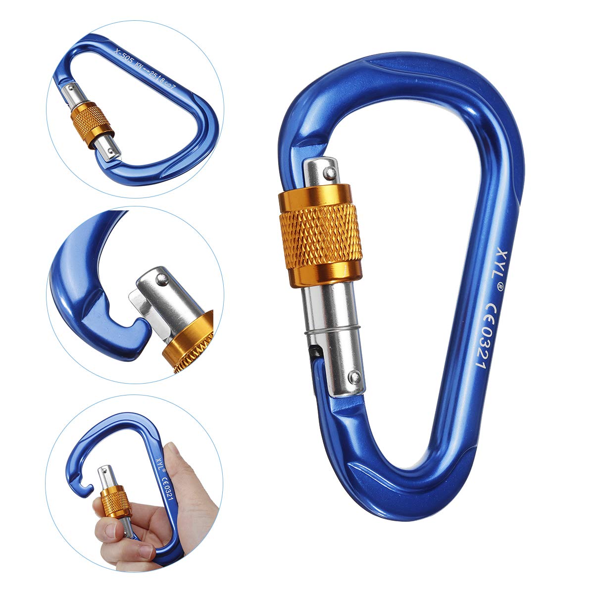 Amazon.co.jp: 大型の洋ナシ形の登山カラビナ安全ネジロック
