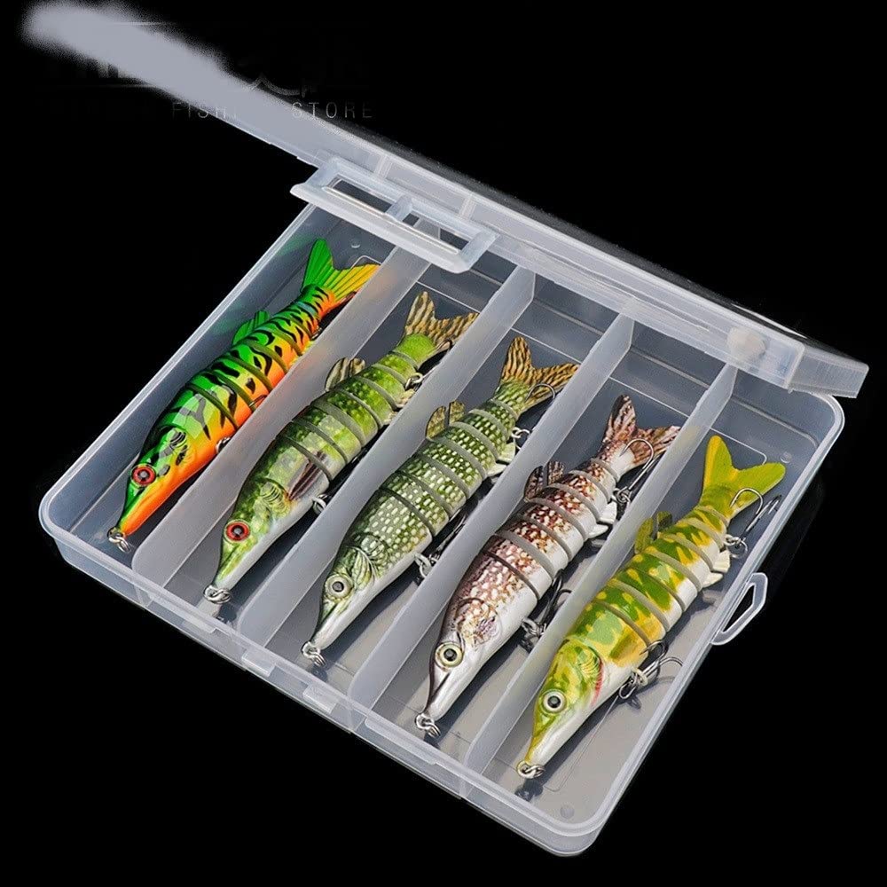 3/5 sztuk realistyczne zestawy woblerów szczupakowych 12.5cm 18g 8-segmentowe łączone sztuczna przynęta na sprzęt wędkarski szczupak tonące przynęty