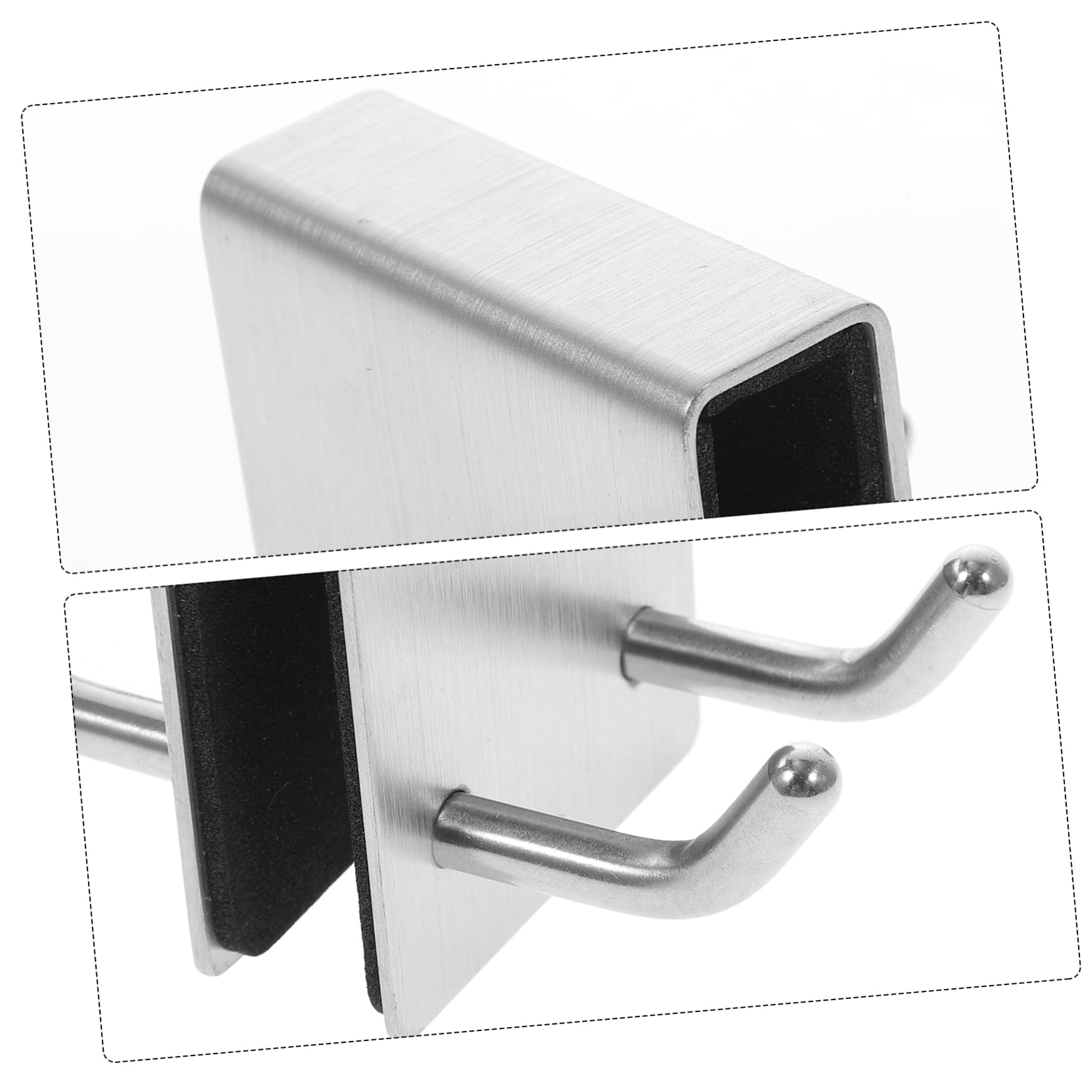 VILLFUL Glass Door Hook Shower Hook S Hooks Black Key Hanger Hooks Bathroom Hooks for Towels Hat Organizer Rack Suction Cup Hooks for Towels Black Shower Door Black Hook Silver Sponge