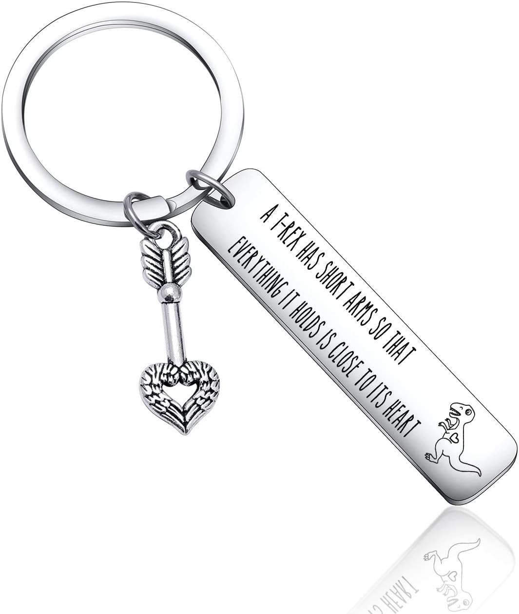 Inspirational Dinosaur Keyring T-rex Gift for Family Friends Gift