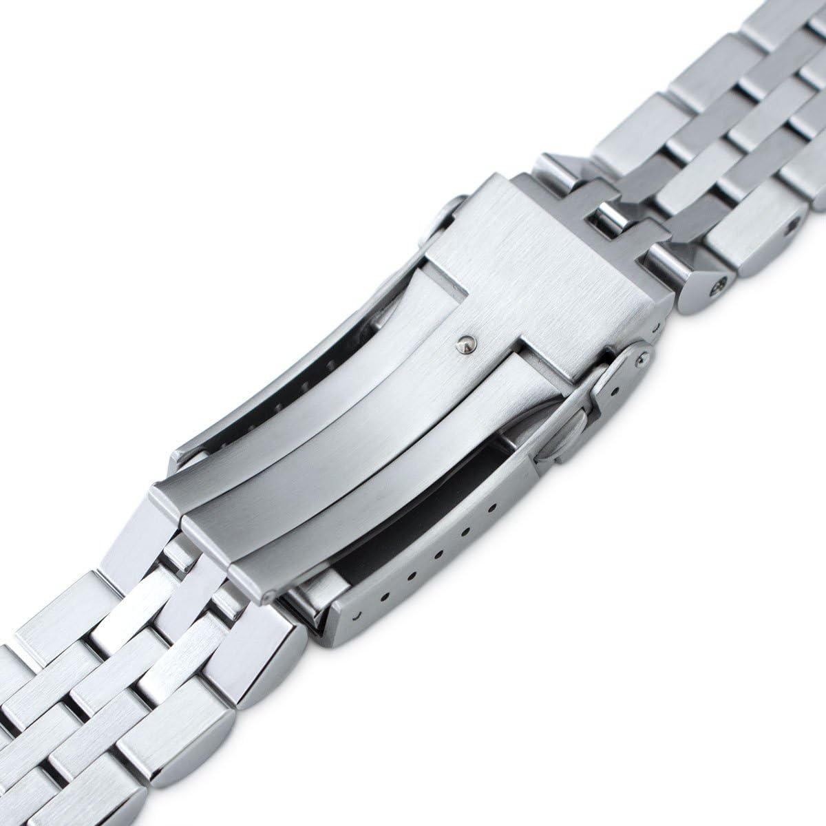 Strapcode 22mm Angus-J Louis Watch Bracelet Straight End 1.8-Universal version, V-Clasp Brushed