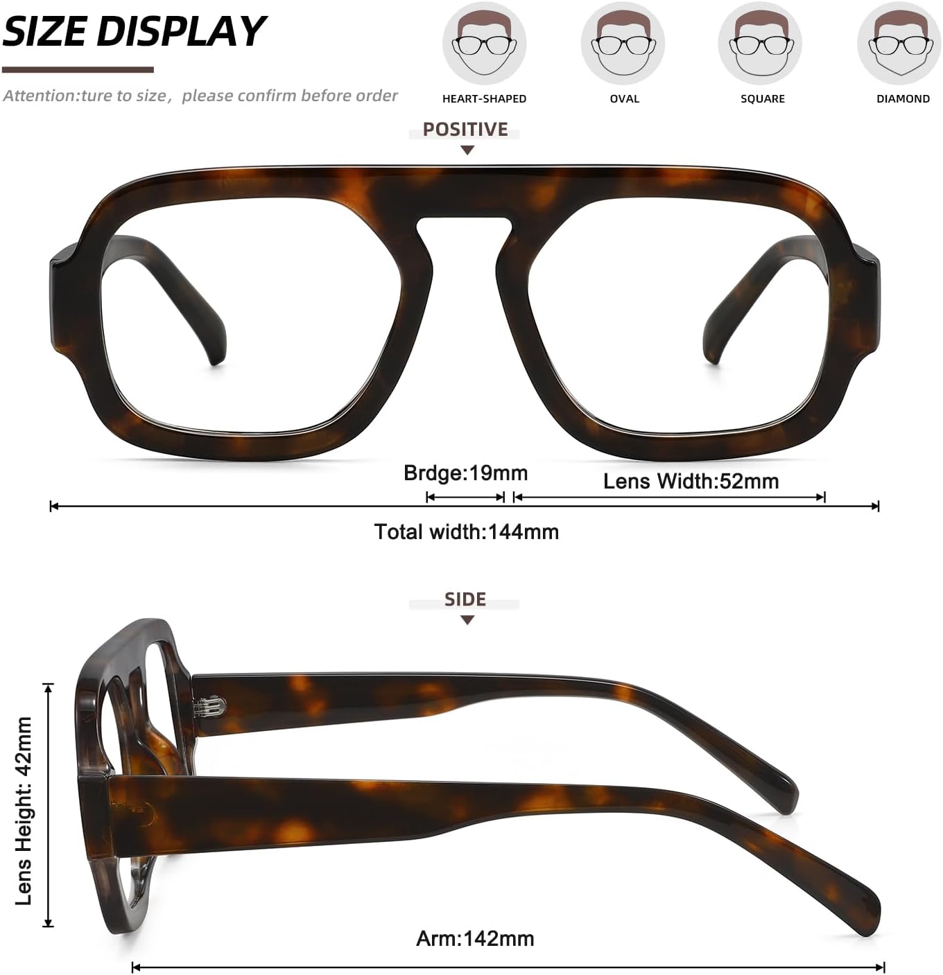 MEETSUN Oversized Retro Square Aviator Computer Blue Light Blocking Glasses for Women Men Fashion Fake Eyeglasses - Image 5