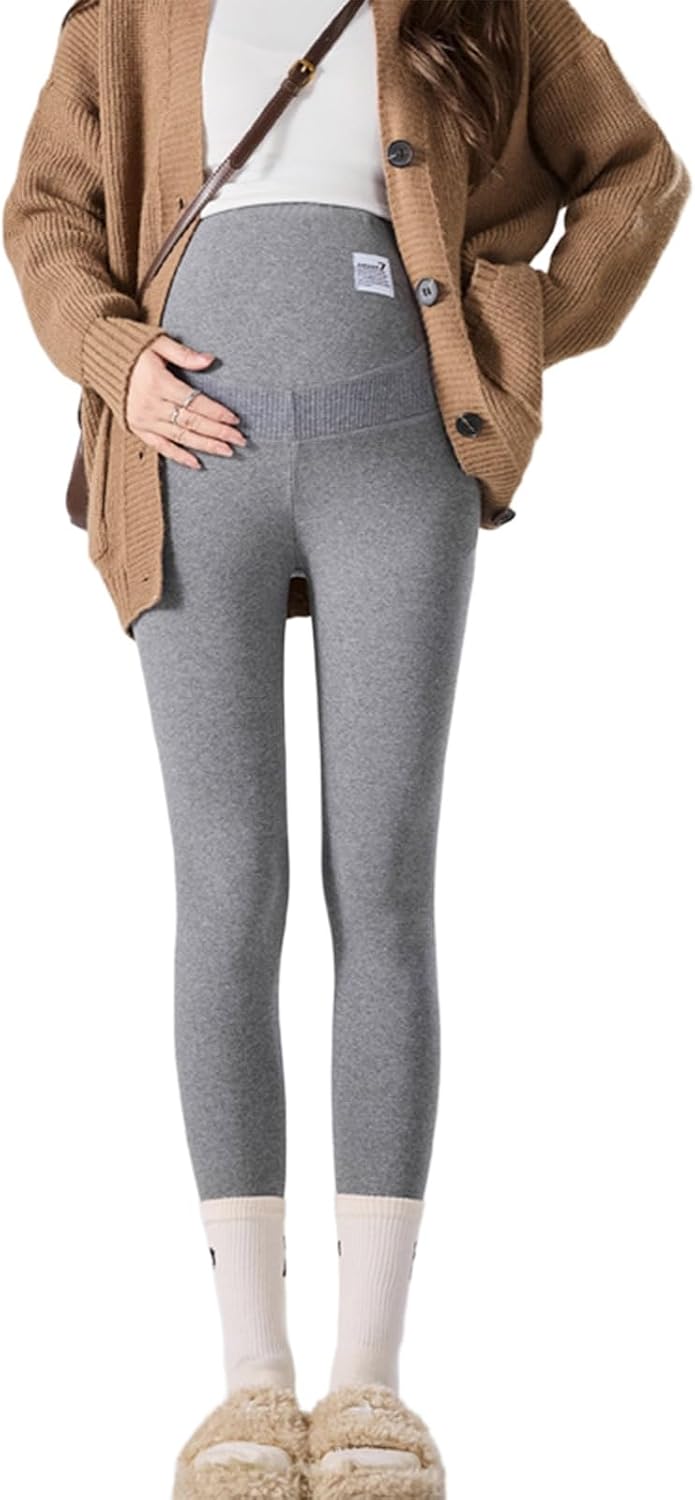 Women's Maternity Pants Over Belly Pregnancy Stretchy Loose Wide Leg Lounge Pajama with Pockets
