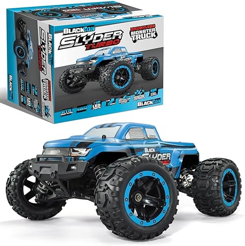 Blackzon 540201 - Camión Monster sin escobillas Slyder MT Turbo 116 4WD, azul