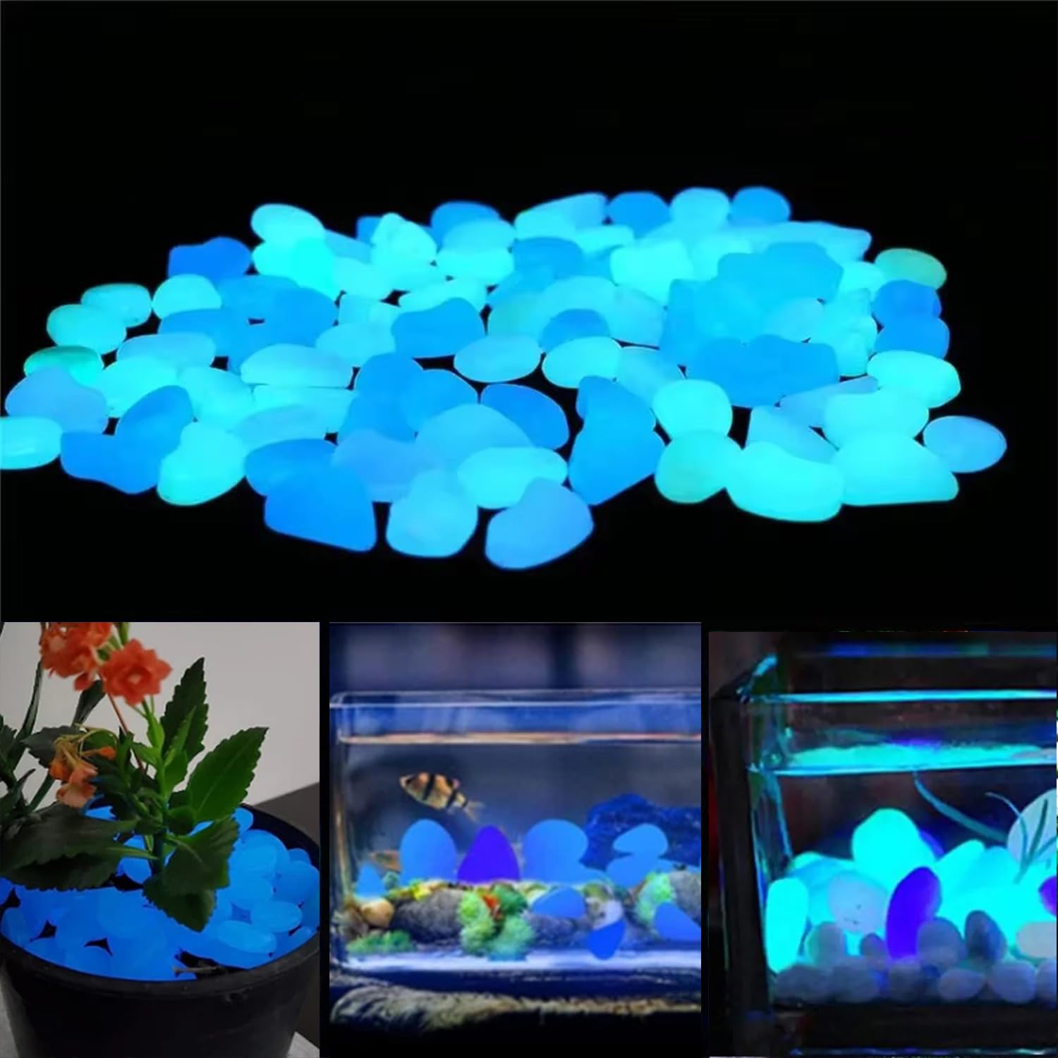 400 Pezzi Pietre Decorative Luminescenti per Giardino, Pietre Luminosi, Sassi Decorativi, Pietre Luminose da Giardino, per Sentieri, Decorazioni Esterne, Acquario, Vasi, Prato, Giardino