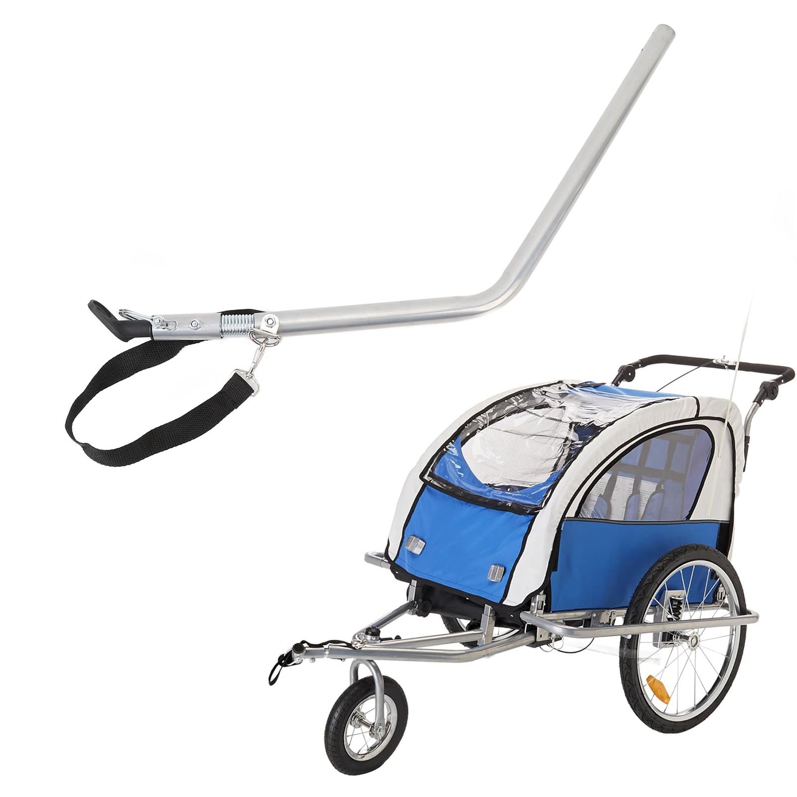 Fahrradanhänger-Kupplung, 740 mm Stahl-Fahrradanhänger-Kupplungsadapter mit oxidationsbeständiger Lackierung, universeller Verbindungsstecker für Kinderwagen und Tieranhänger