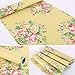 Yifely Retro Peony Floral Furniture Paper Yellow Peel & Stick Shelf Liner Dresser Drawer Sticker 17.7 Inch by 9.8 Feet